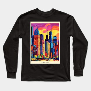 fauvism art of chicago city usa 2 Long Sleeve T-Shirt